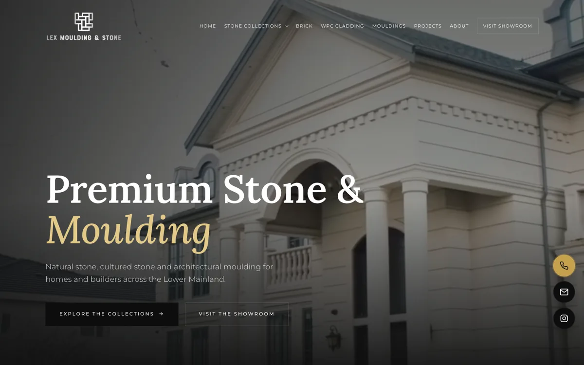 Natural stone and architectural moulding supplier website (lexmoulding.ca)