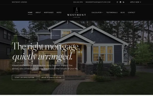 Mortgage professional website (manimortgages.com)