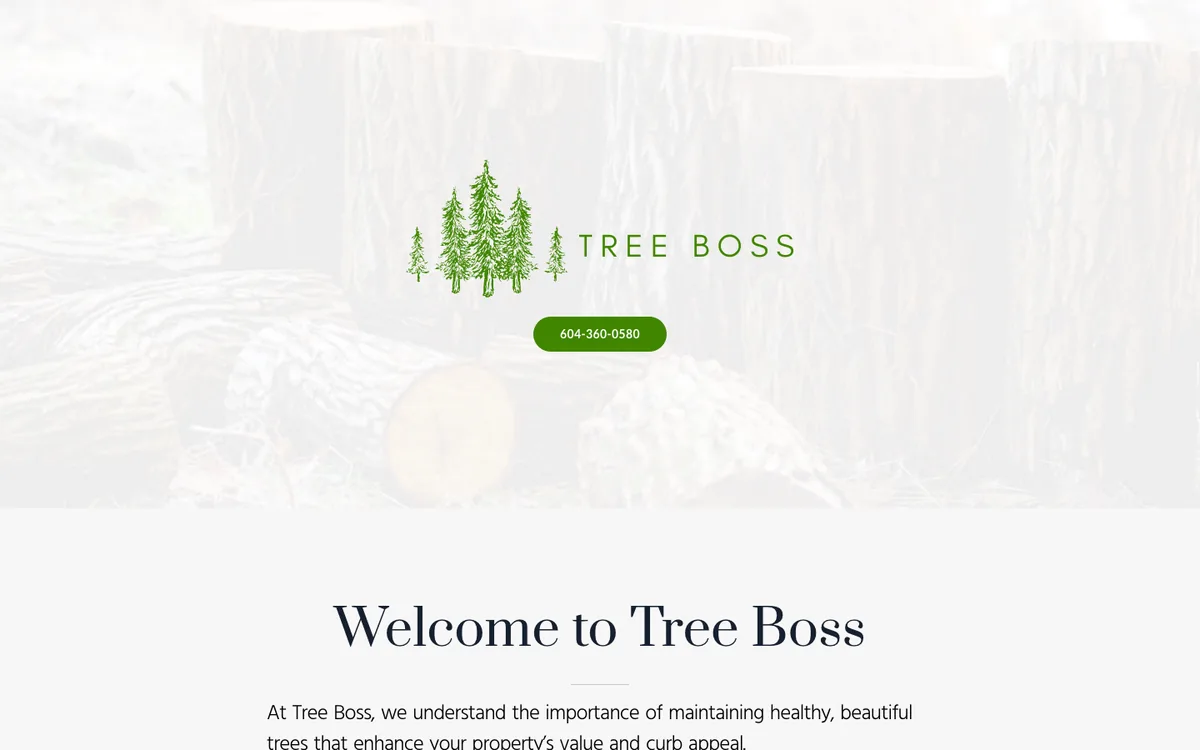 Arborist and tree care website (treeboss.ca)